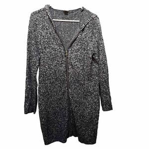 Chico's Zenergy Cotton Cashmere Blend Ombre Hooded Cardigan Womens Size 1 Med 8